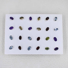 Elegant Oval Gemstone Studs – Handcrafted Silver Jewelry