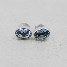 Elegant Oval Gemstone Studs – Handcrafted Silver Jewelry