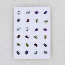 Elegant Oval Gemstone Studs – Handcrafted Silver Jewelry