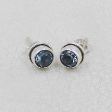 12 pair Colorful Round Gemstone Stud Collection in Sterling Silver