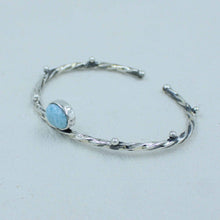 Natural Larimar Sterling Silver Bangle