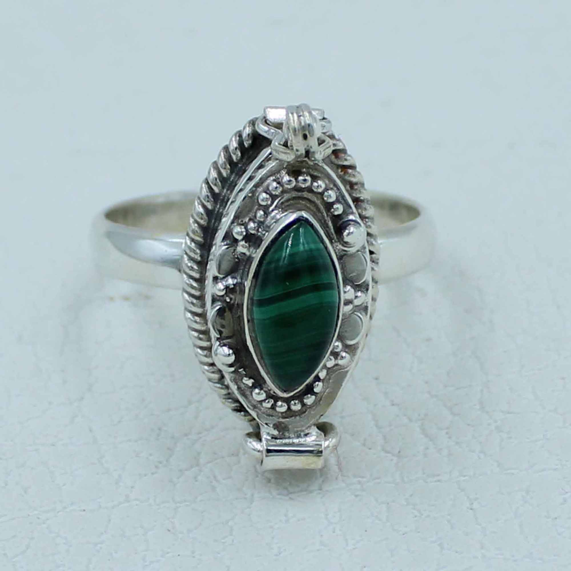 New Designer Malachite Poison Ring