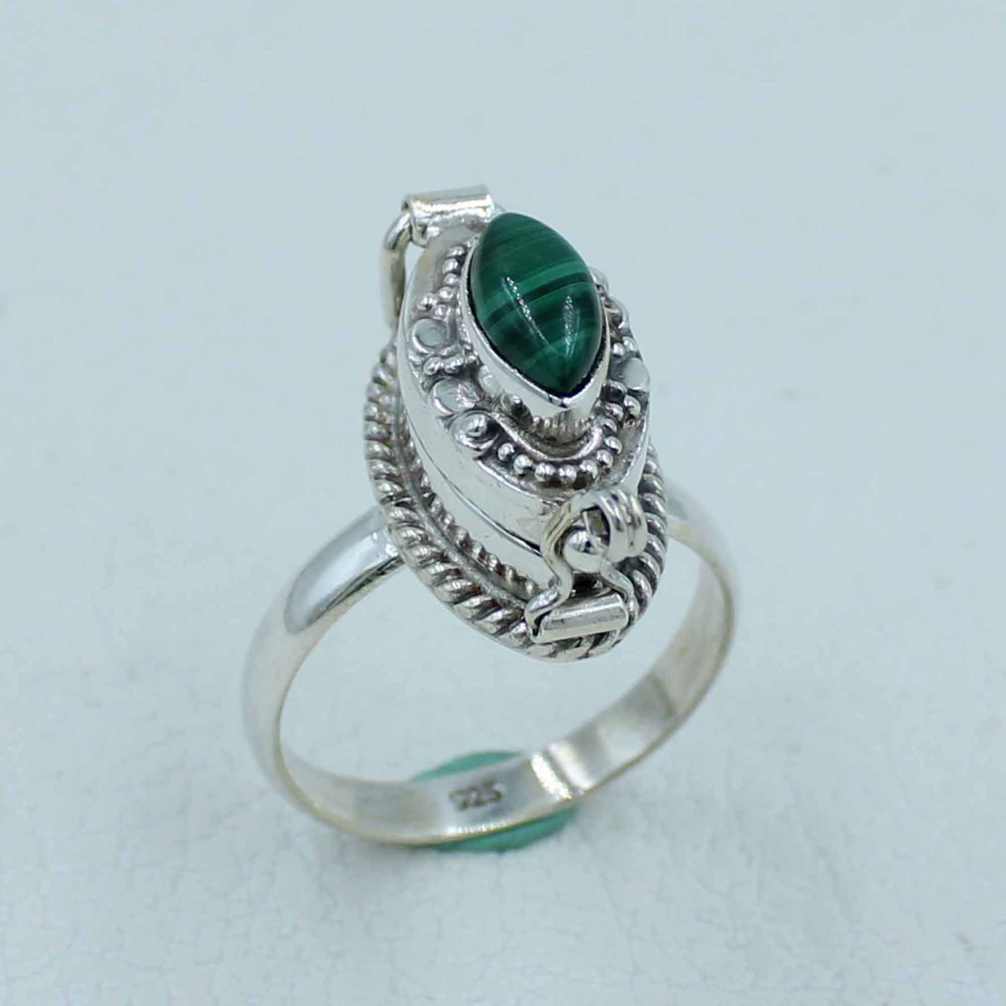 New Designer Malachite Poison Ring