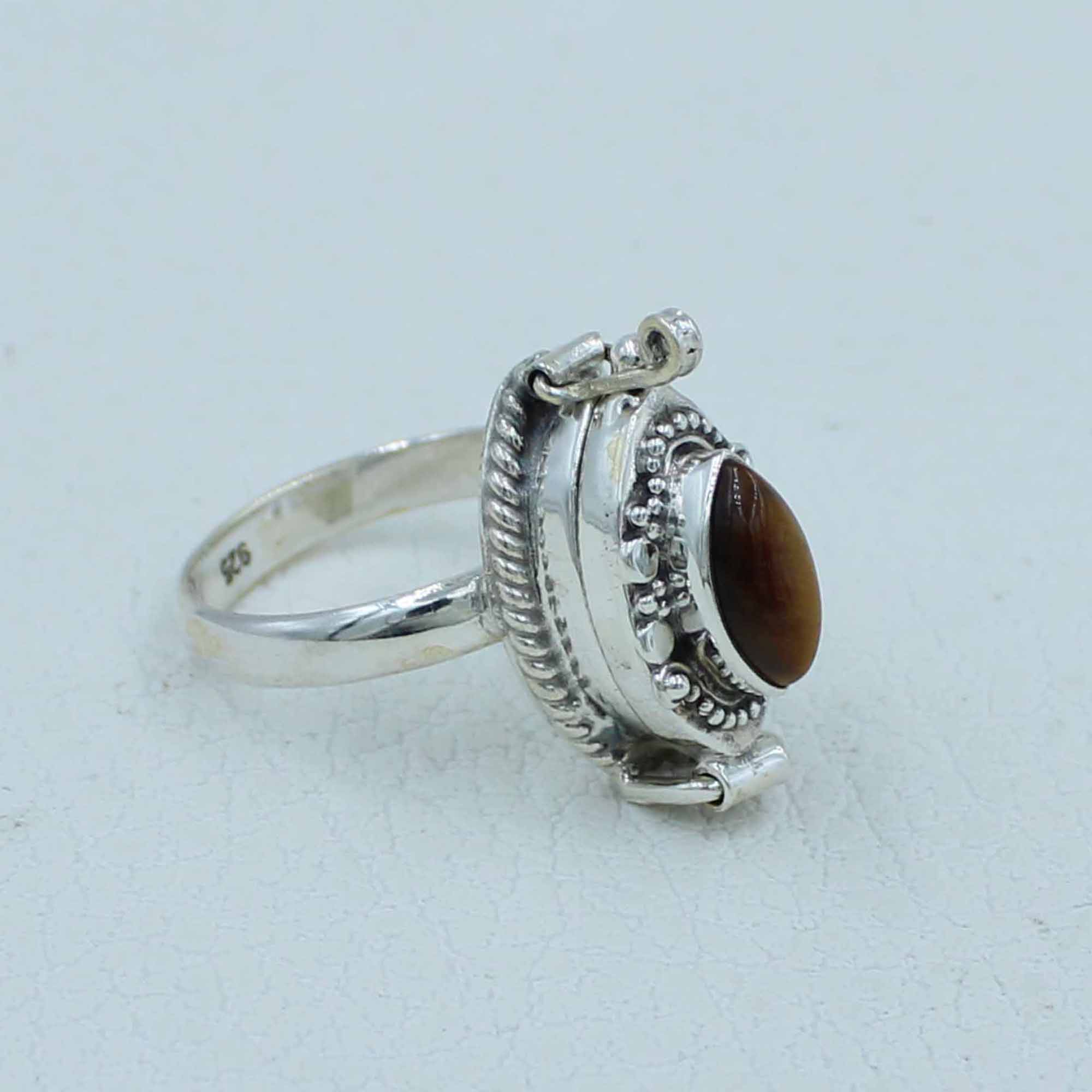 Tiger Eye Ring - Designer Poison Box Jewelry