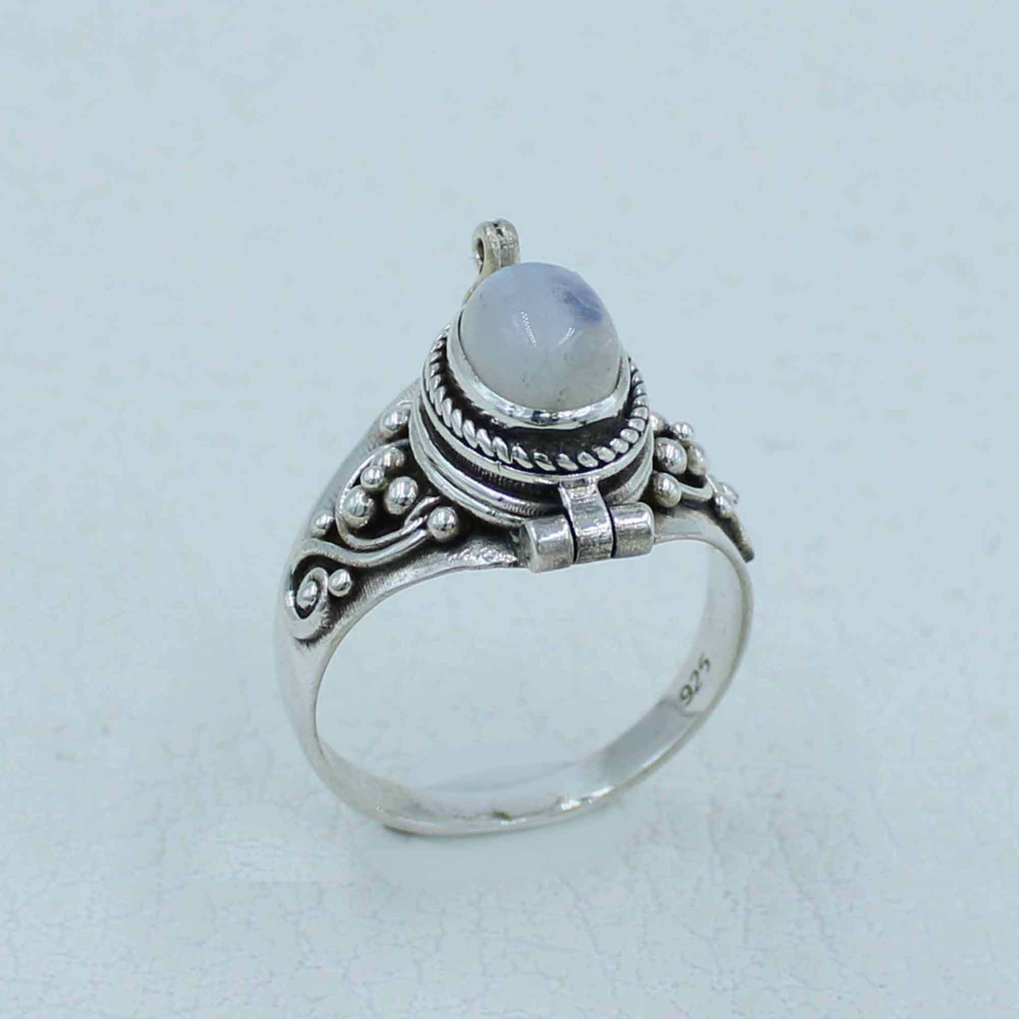 Moonstone Sterling Silver Box Ring
