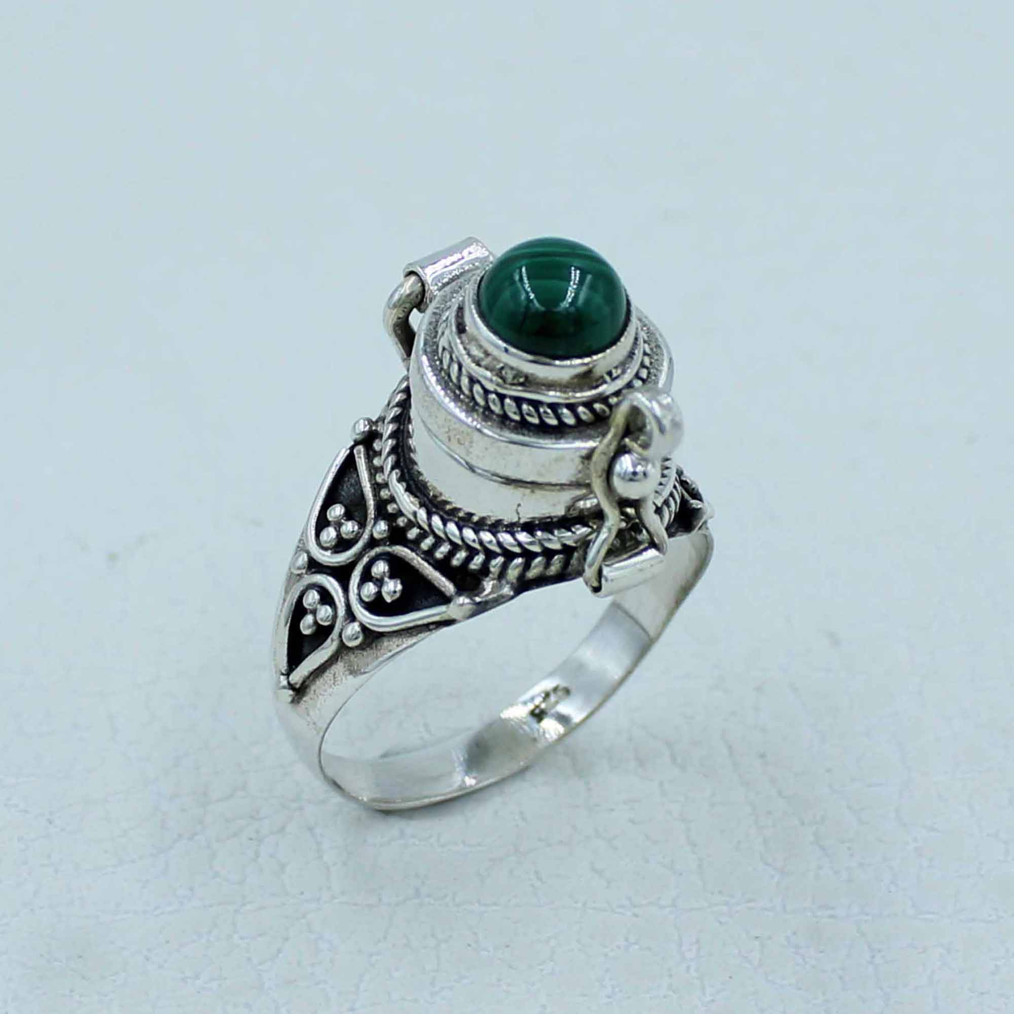 Natural Malachite Sterling Silver Ring