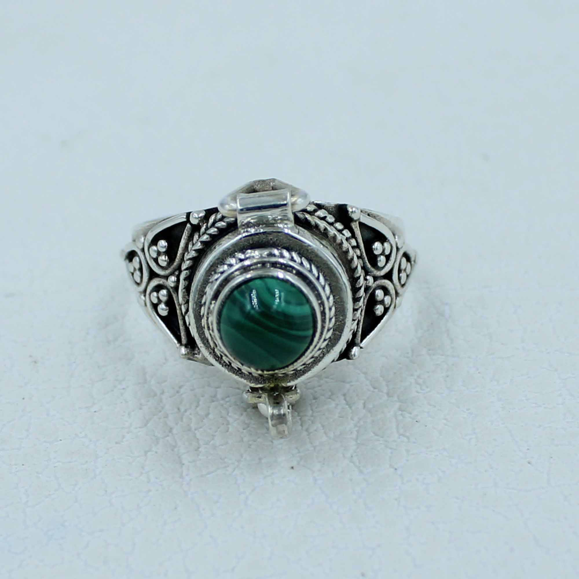 Natural Malachite Sterling Silver Ring