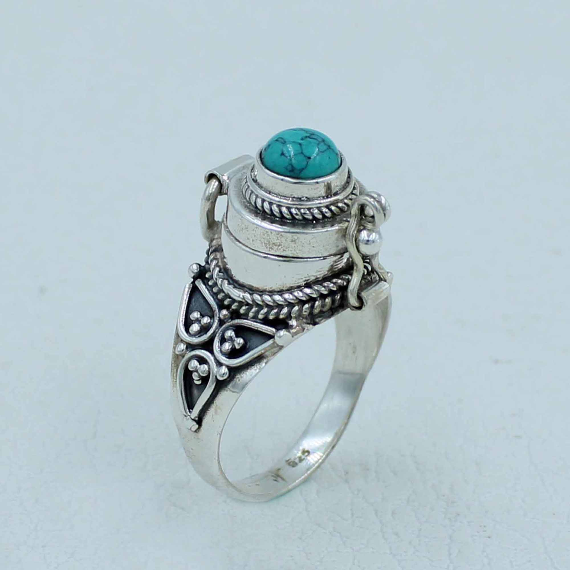 Turquoise Sterling Silver Poison Ring