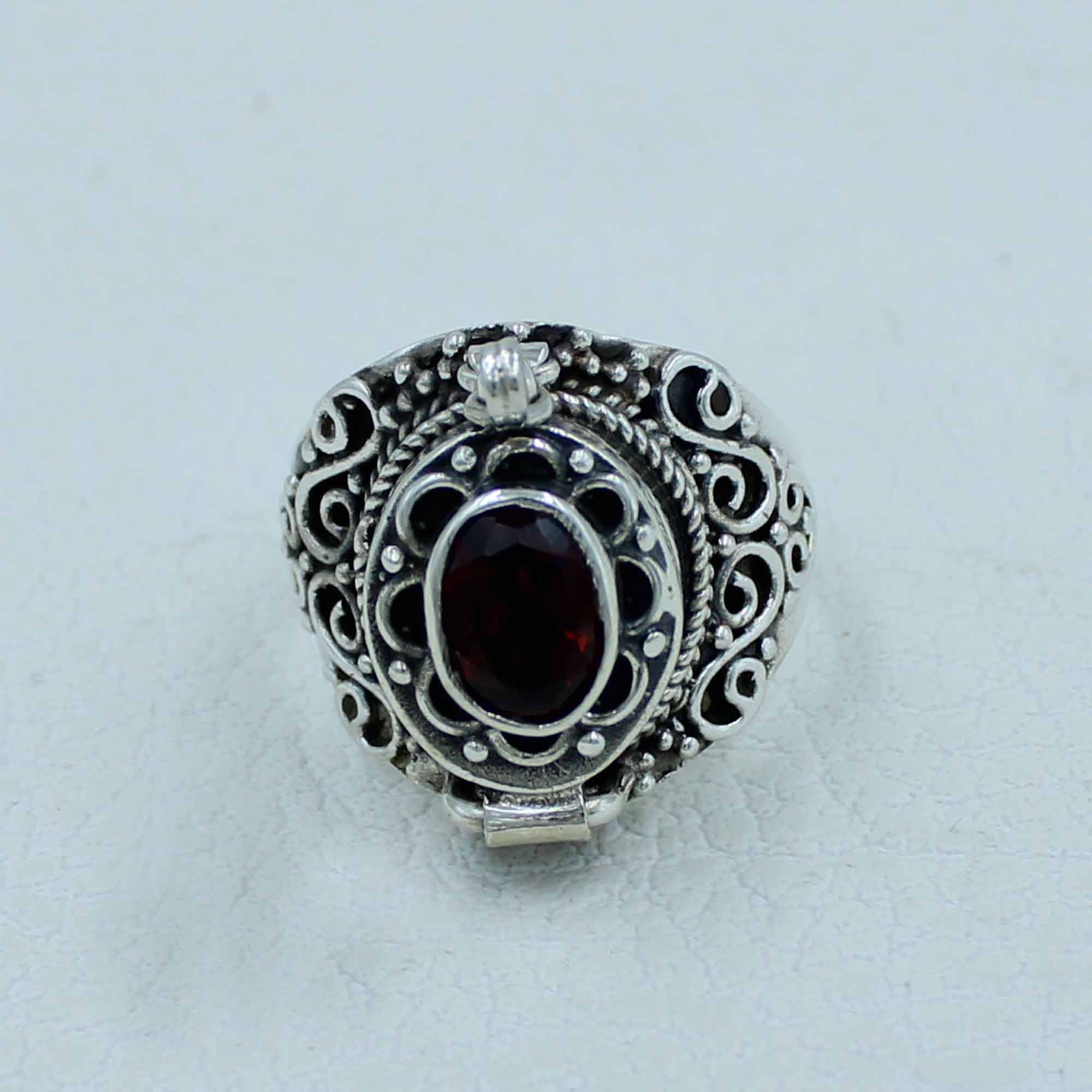 Poison Garnet Sterling Silver Ring