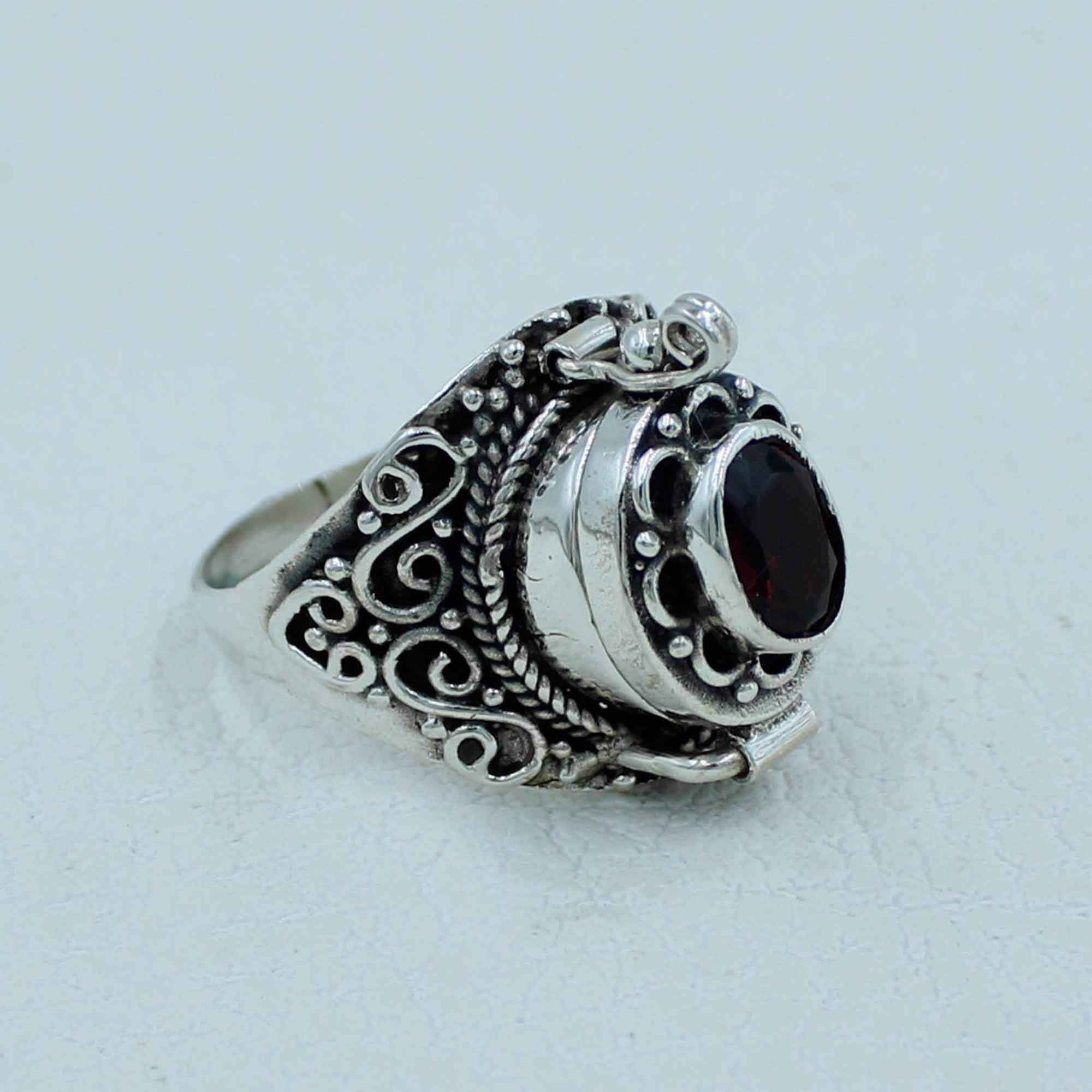 Poison Garnet Sterling Silver Ring