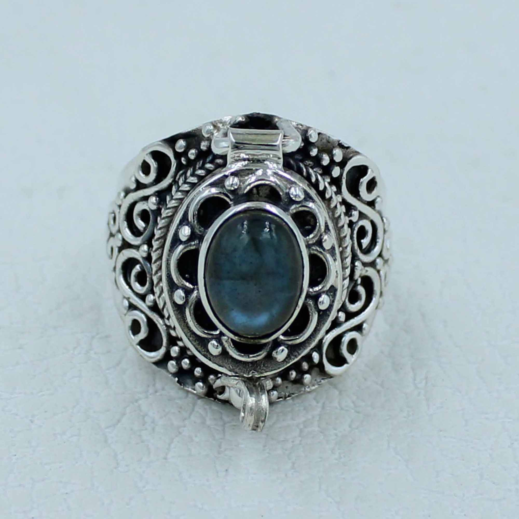 Labradorite Sterling Silver Ring - Poison Box Jewelry