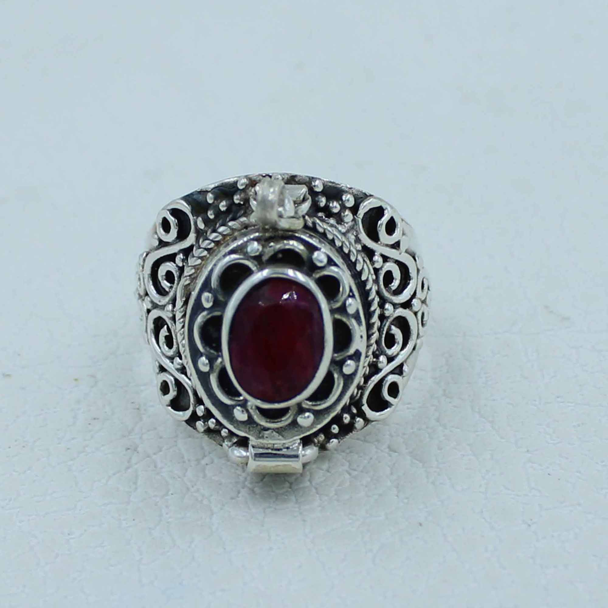 Ruby Poison Ring - 925  Silver Designer Jewelry