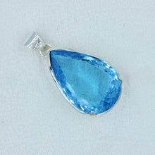 Swiss Blue Topaz & Sterling Silver Pendant - December Birthstone