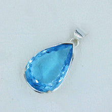 Swiss Blue Topaz & Sterling Silver Pendant - December Birthstone