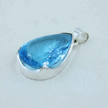 Swiss Blue Topaz & Sterling Silver Pendant - December Birthstone
