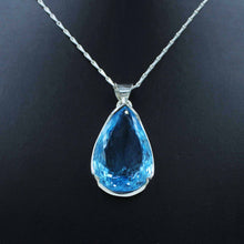 Swiss Blue Topaz & Sterling Silver Pendant - December Birthstone
