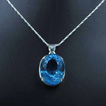 Swiss Blue Topaz Pendant - December Birthstone Silver Jewelry