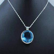100% Genuine Blue Topaz Pendant - December Birthstone