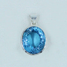 100% Genuine Blue Topaz Pendant - December Birthstone