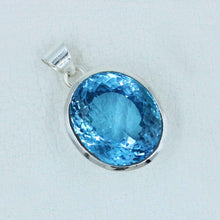 100% Genuine Blue Topaz Pendant - December Birthstone
