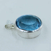 100% Genuine Blue Topaz Pendant - December Birthstone