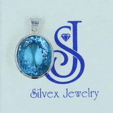 100% Genuine Blue Topaz Pendant - December Birthstone