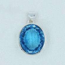 925 Silver Swiss Blue Topaz Pendant