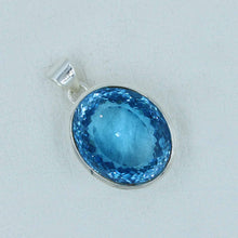925 Silver Swiss Blue Topaz Pendant