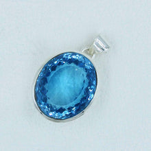 925 Silver Swiss Blue Topaz Pendant