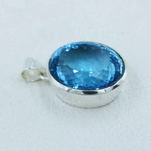 925 Silver Swiss Blue Topaz Pendant