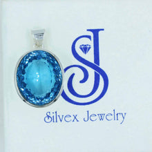 925 Silver Swiss Blue Topaz Pendant
