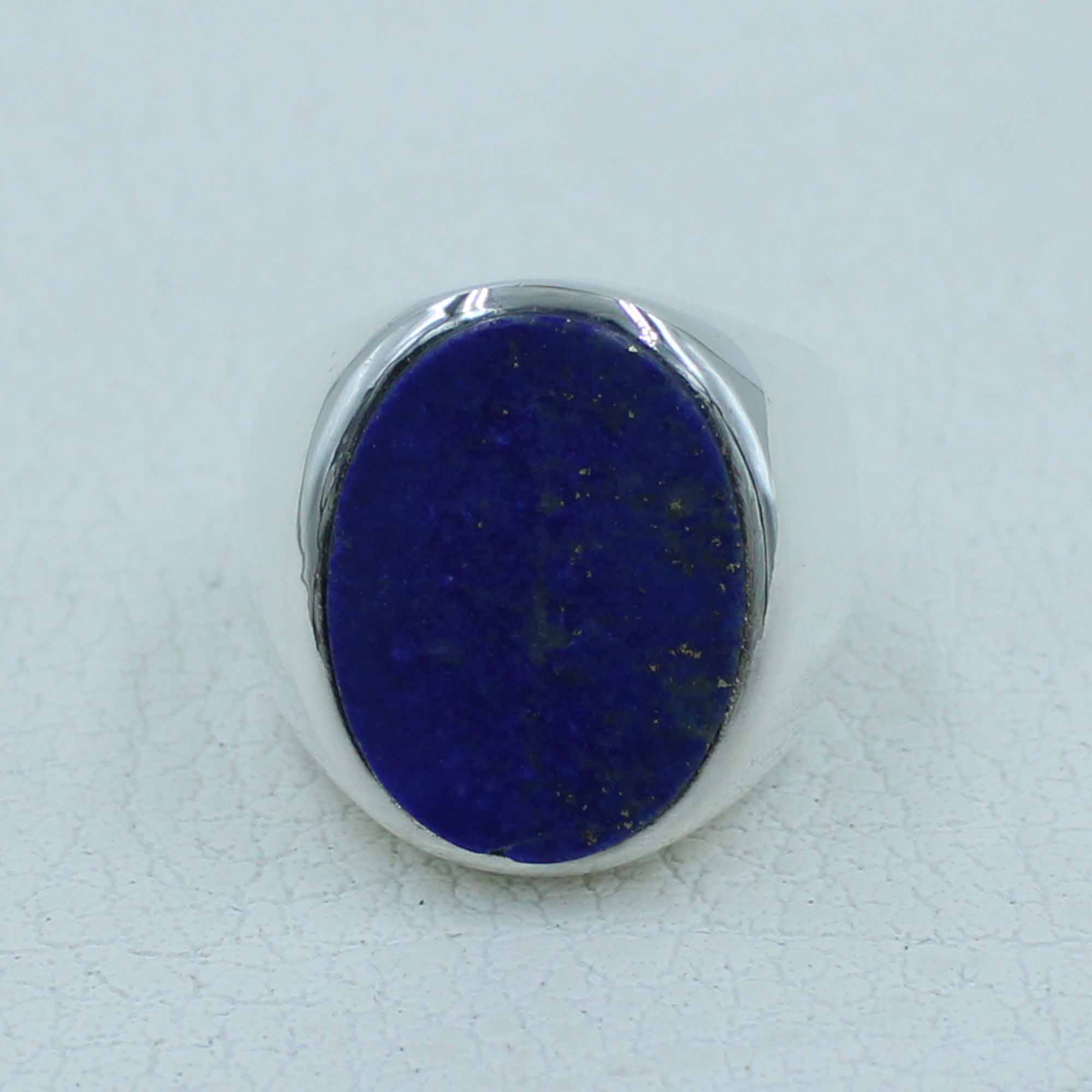 Mens Lapis Ring - Sterling Silver Lapis Ring