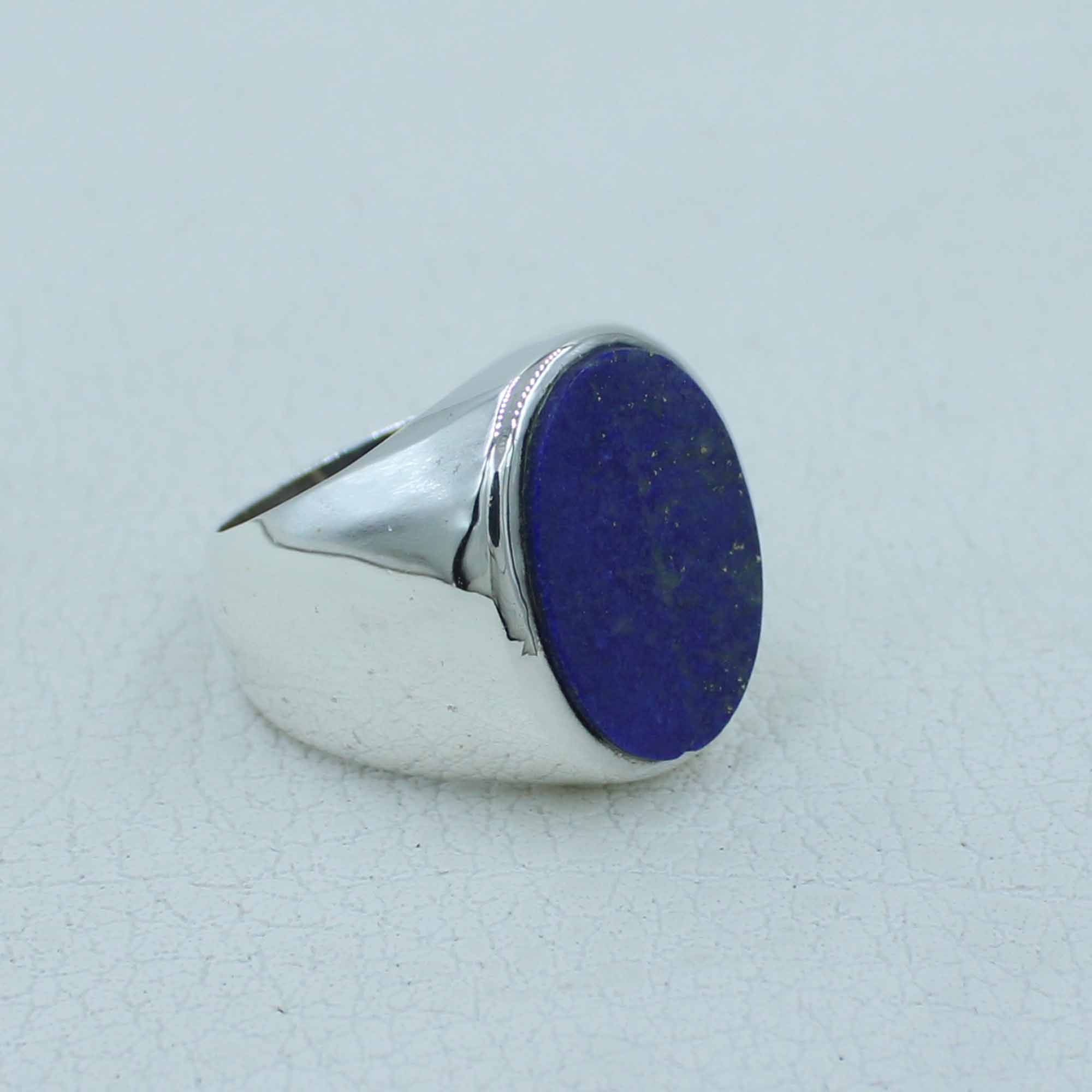 Mens Lapis Ring - Sterling Silver Lapis Ring