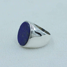 Mens Lapis Ring - Sterling Silver Lapis Ring
