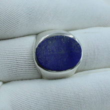 Mens Lapis Ring - Sterling Silver Lapis Ring