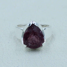 Pink Tourmaline - Big Pink Tourmaline Silver Ring