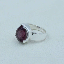 Pink Tourmaline - Big Pink Tourmaline Silver Ring