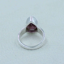 Pink Tourmaline - Big Pink Tourmaline Silver Ring