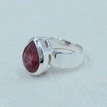 Big Pink Tourmaline Ring 925 Silver Jewelry Size 8