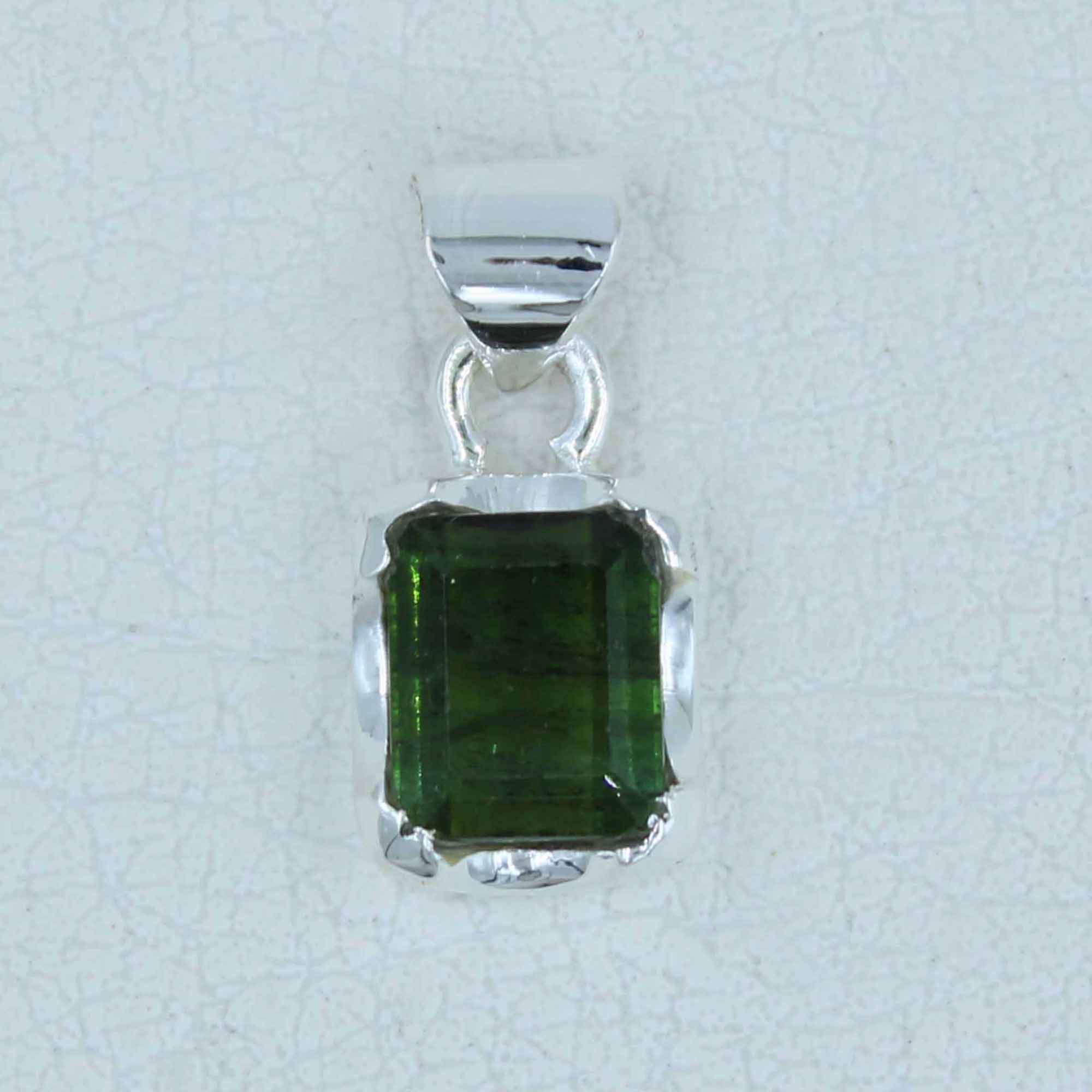 Green Tourmaline Pendant - Tourmaline Silver Jewelry