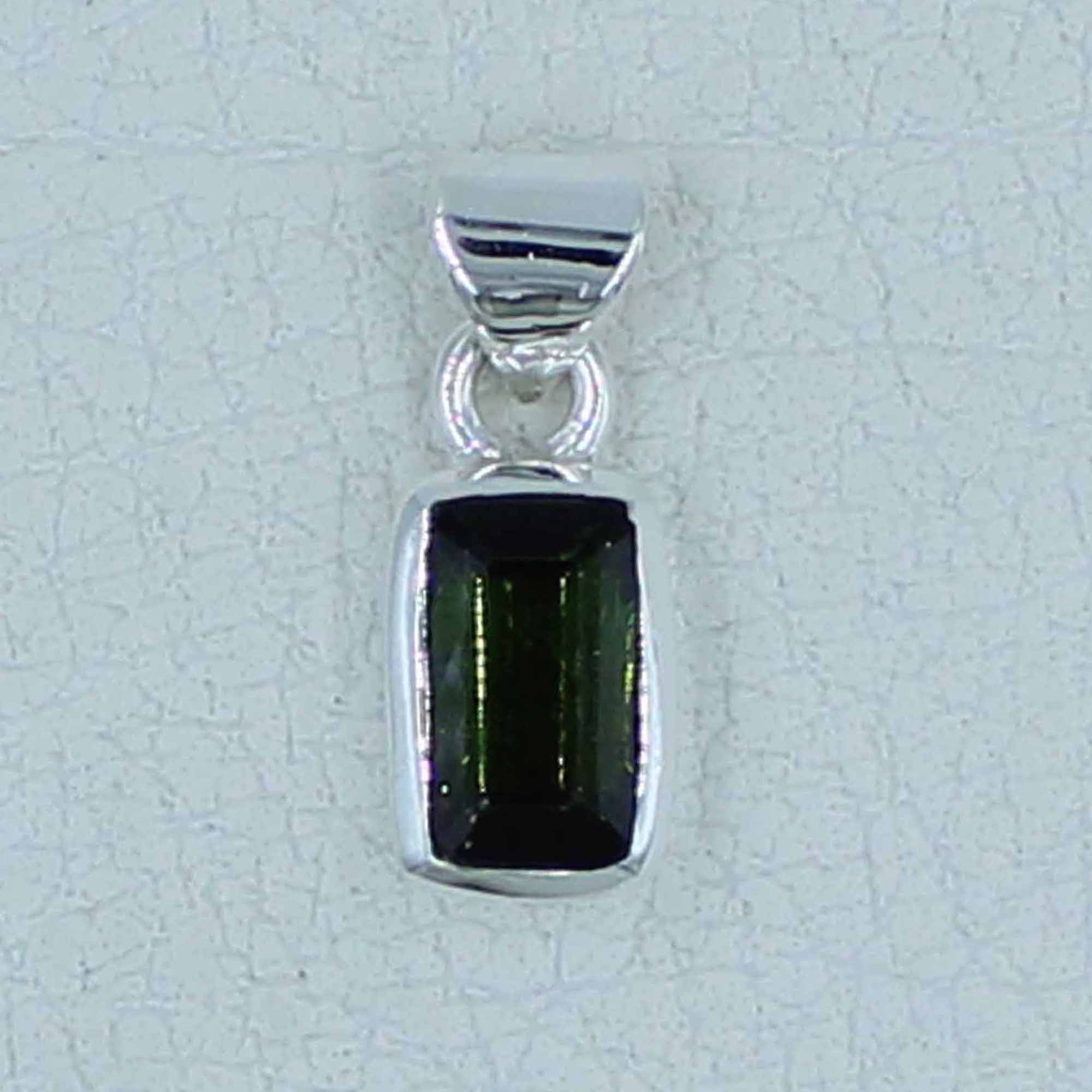 Green Tourmaline Silver Pendant - Tourmaline