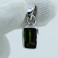 Green Tourmaline Silver Pendant - Tourmaline