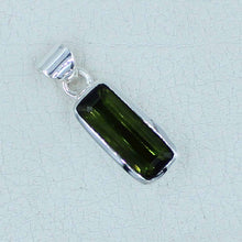 Big Green Tourmaline Pendant - Tourmaline Silver Jewelry