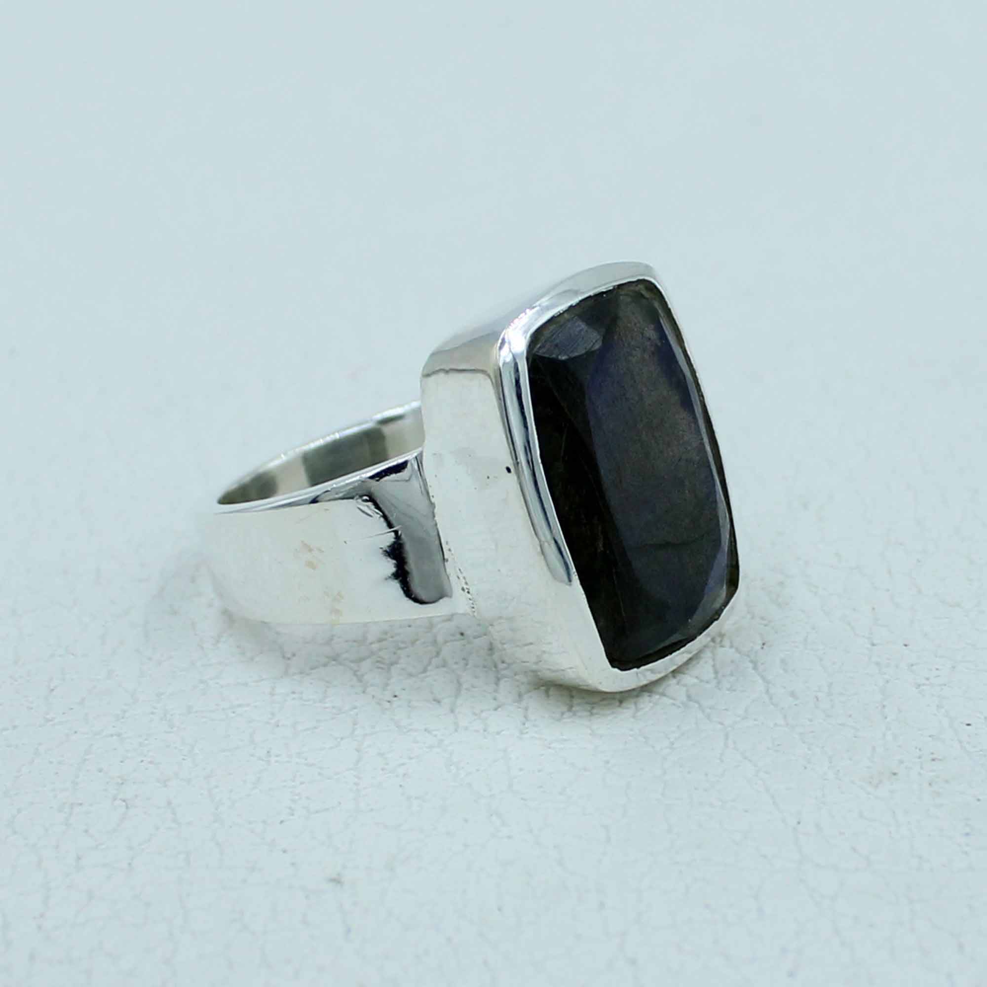 Labradorite Ring 7 Sterling Silver Oval Labradorite Unisex Ring