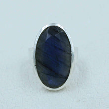 Blue Fire Flash Labradorite Ring - Mens Ring