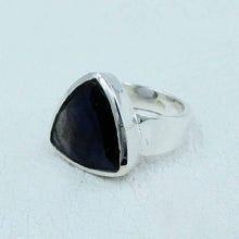 Blue Labradorite Solid Silver Ring