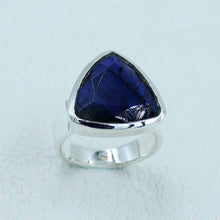 Blue Labradorite Solid Silver Ring