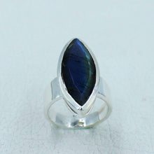 Blue Labradorite Ring Sterling Silver Jewelry