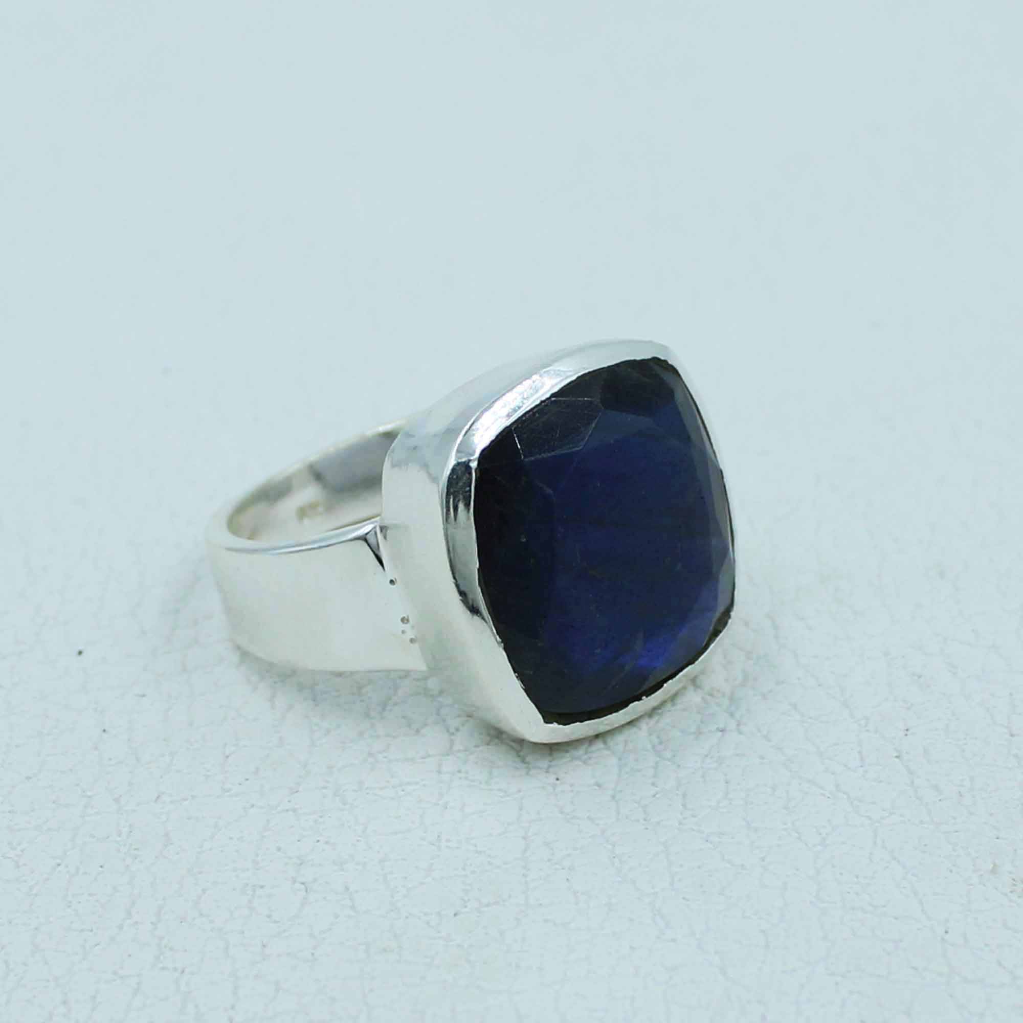 Labradorite Sterling Silver Ring - Labrdorite Mens Ring