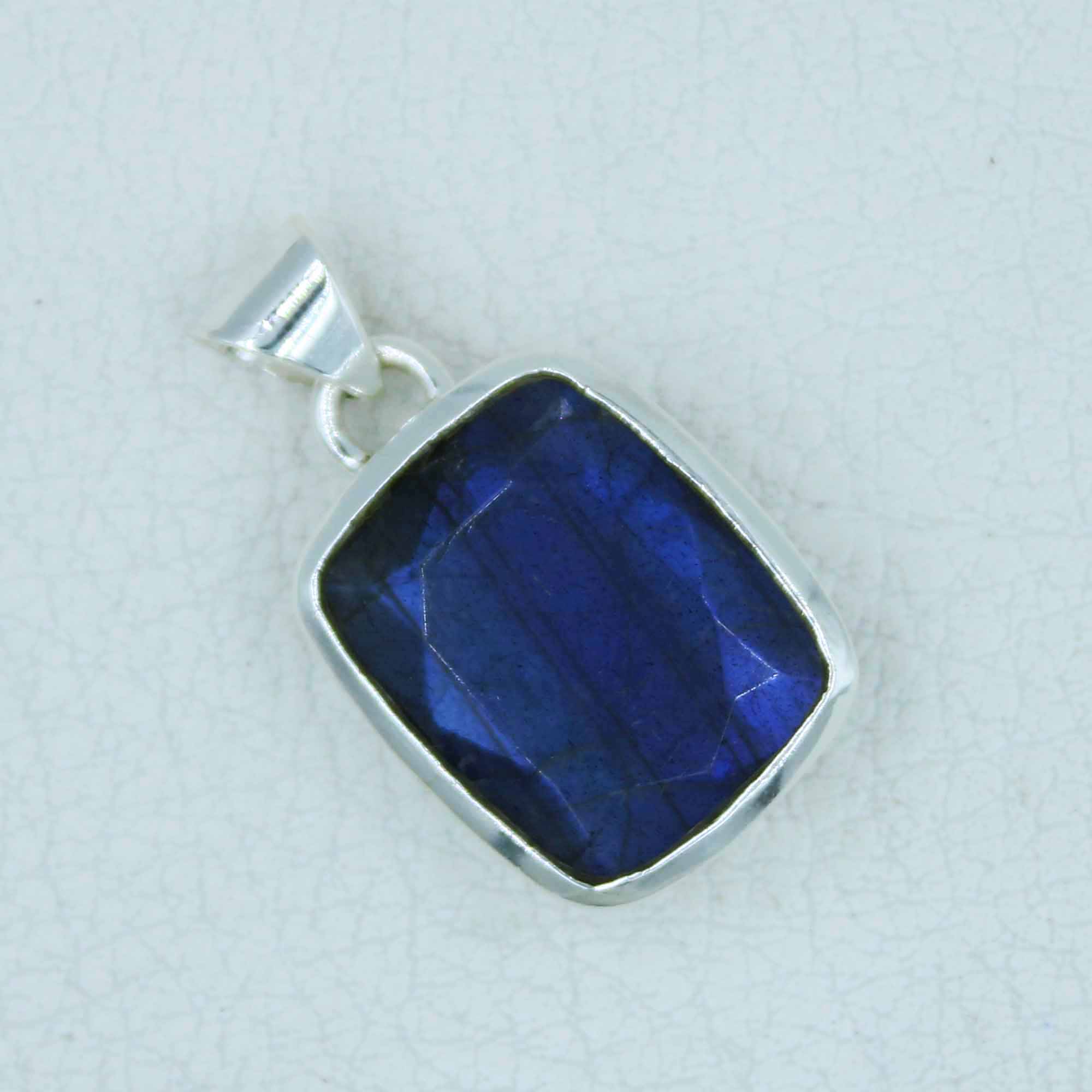 Faceted Blue Labradorite Pendant